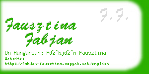 fausztina fabjan business card
